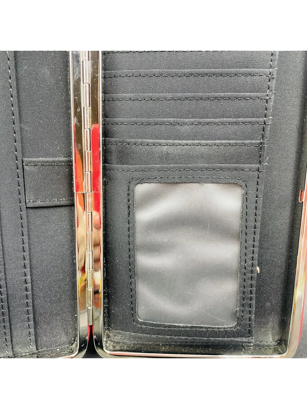 Texas Western Style Wallet Double Guns Red Burgundy & Black Silver Pistol Design
